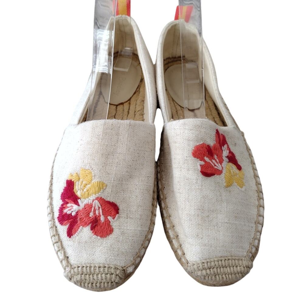 Vera Bradley Embroidered Hibiscus Floral Espadrille Flats Shoes Women's 7